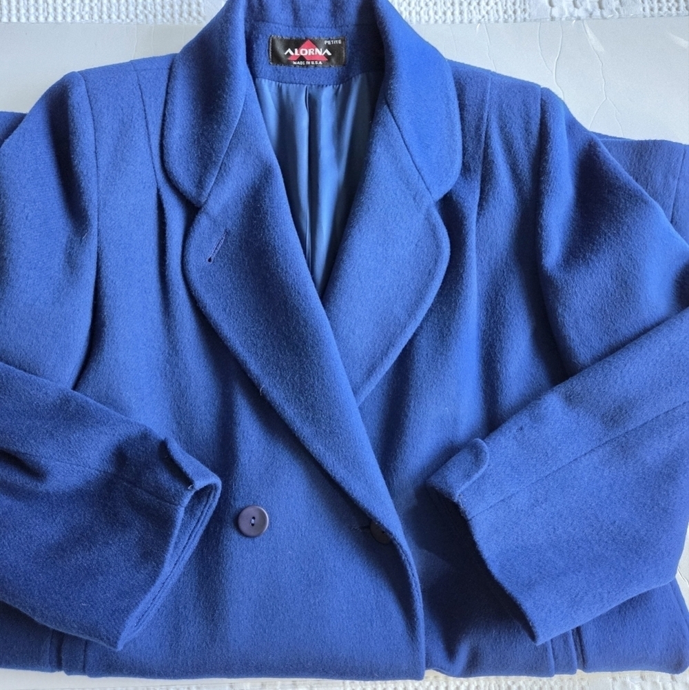 Vintage Alorna Double-Breasted Wool Blend Pea Coat - Picture 7 of 7